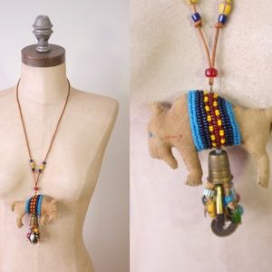 vintage spirit animal necklace | Bison necklace